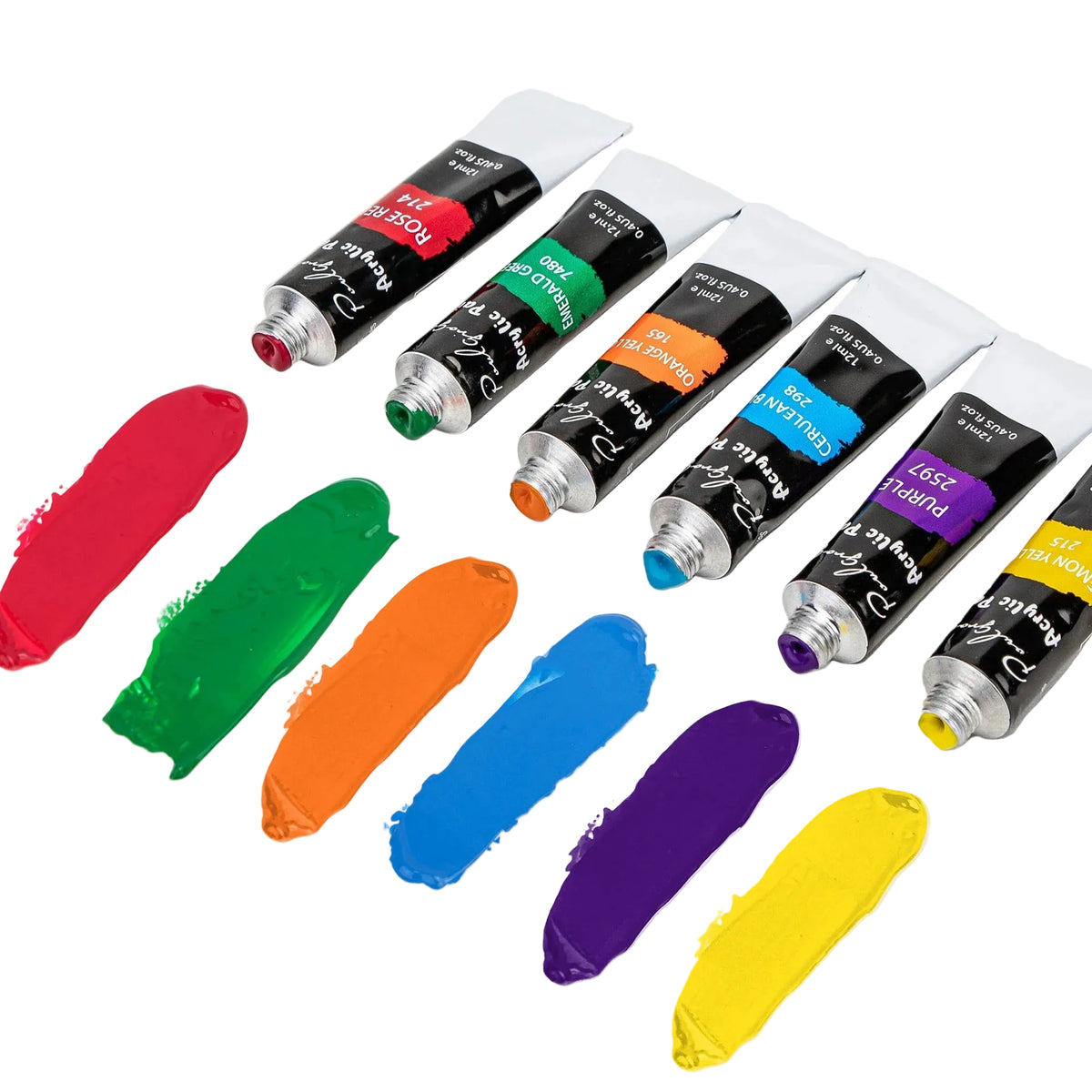 Acrylfarben-Set mit 24 Farben und Pinseln