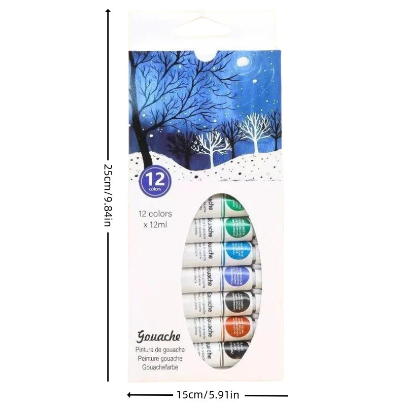 Gouache-Farbset mit 12 Farben