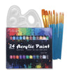 Acrylfarben-Set mit 24 Farben und Pinseln