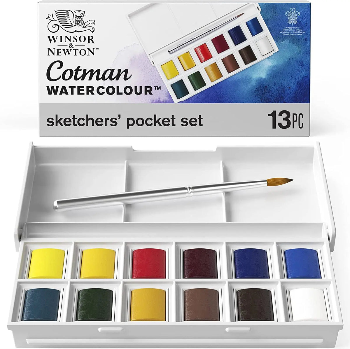 Kompaktes Aquarell-Set mit 12 Farben