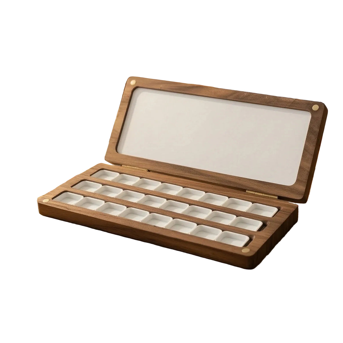 Tragbare Holz-Farbpalette mit 24 Fächern