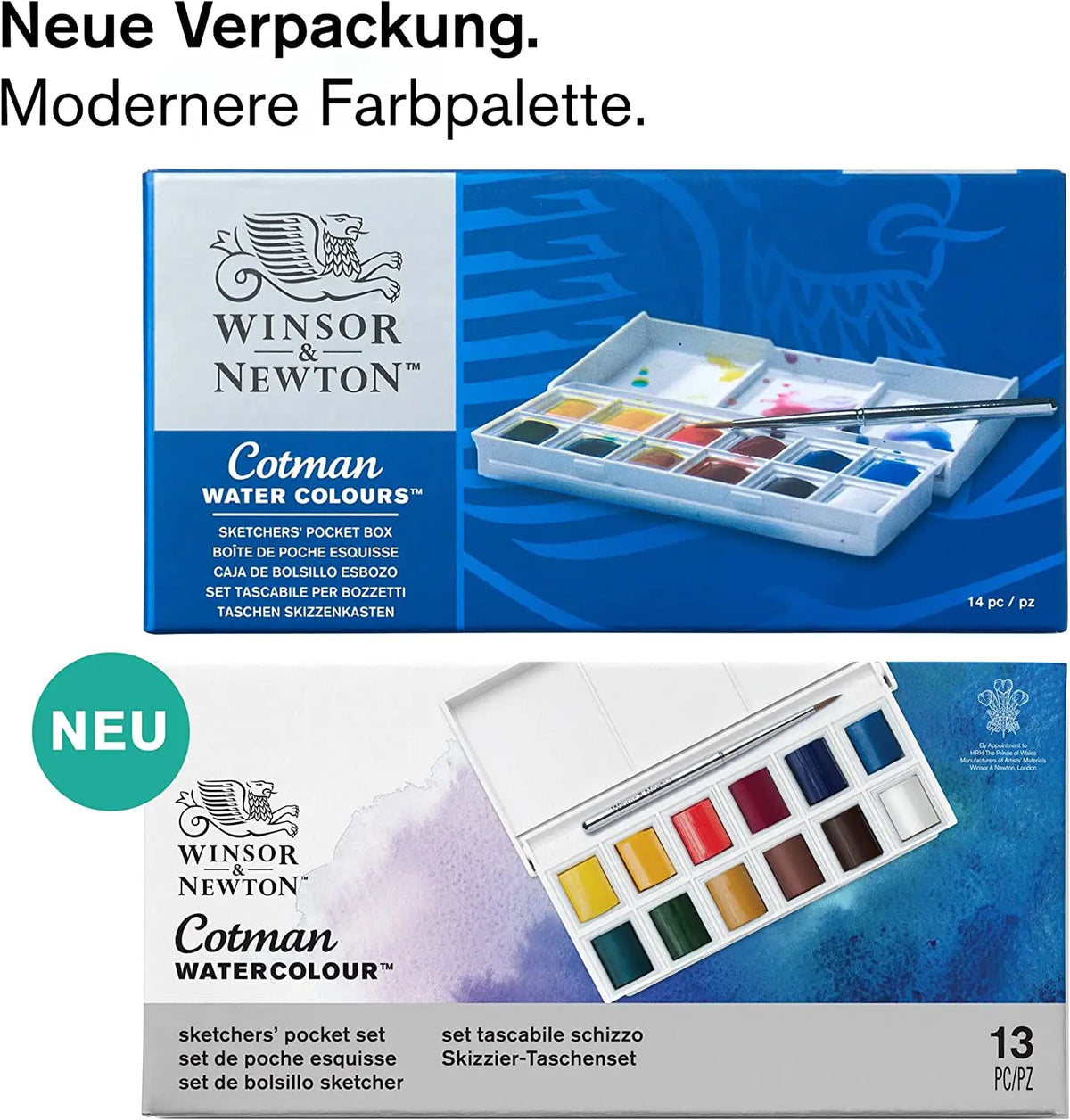 Kompaktes Aquarell-Set mit 12 Farben