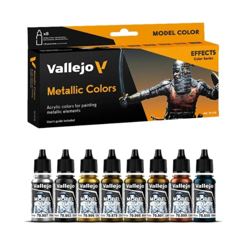 Metallic-Acrylfarben-Set mit 8 Farben